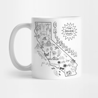 California State Map with Pictures Mug